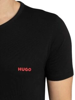 HUGO 3 Pack Lounge Crew T-Shirts - Black/Brown/Green -Standout Store 55702q