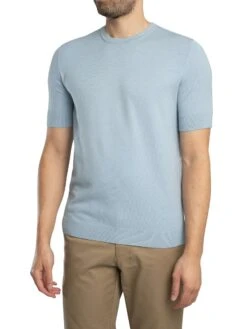 HUGO San Carl Knit T-Shirt - Open Blue -Standout Store 55722b