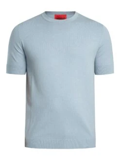 HUGO San Carl Knit T-Shirt - Open Blue -Standout Store 55722f