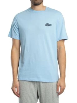 Lacoste Crocodile Print Lounge T-Shirt - Light Blue