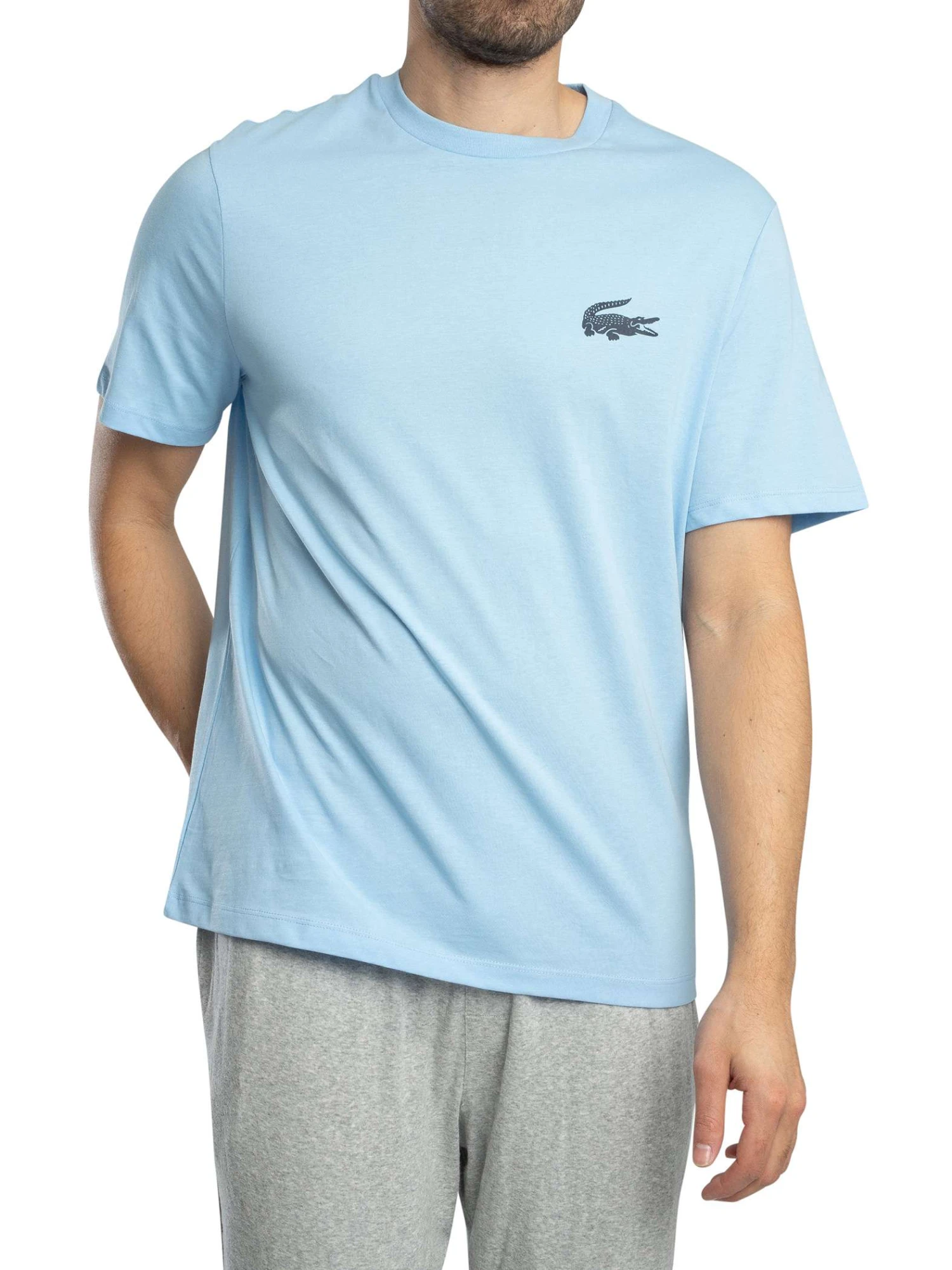 Lacoste Crocodile Print Lounge T-Shirt - Light Blue Lacoste Crocodile Print Lounge T-Shirt - Light Blue -Standout Store 55730b