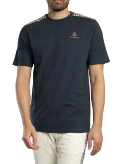 Aquascutum Club Check Details T-Shirt - Navy