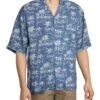 GANT Short Sleeved Rel Island Print Shirt - Dusty Navy -Standout Store 55869a