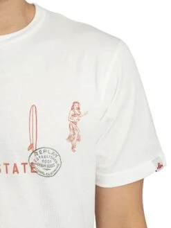 Replay Graphic T-Shirt - Off White -Standout Store 55898d