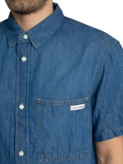 Calvin Klein Jeans Regular Denim Short Sleeved Shirt - Medium -Standout Store 55997d