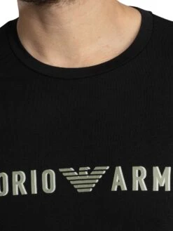 Emporio Armani Lounge Mega Logo Crew T-Shirt - Black -Standout Store 56035d