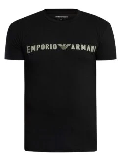 Emporio Armani Lounge Mega Logo Crew T-Shirt - Black -Standout Store 56035e