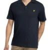 Lyle & Scott Linen Revere Collar Polo Shirt - Dark Navy -Standout Store 56056a