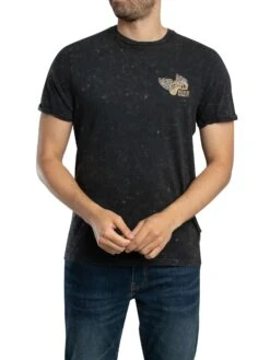 Schott Vintage Back Print T-Shirt - Black