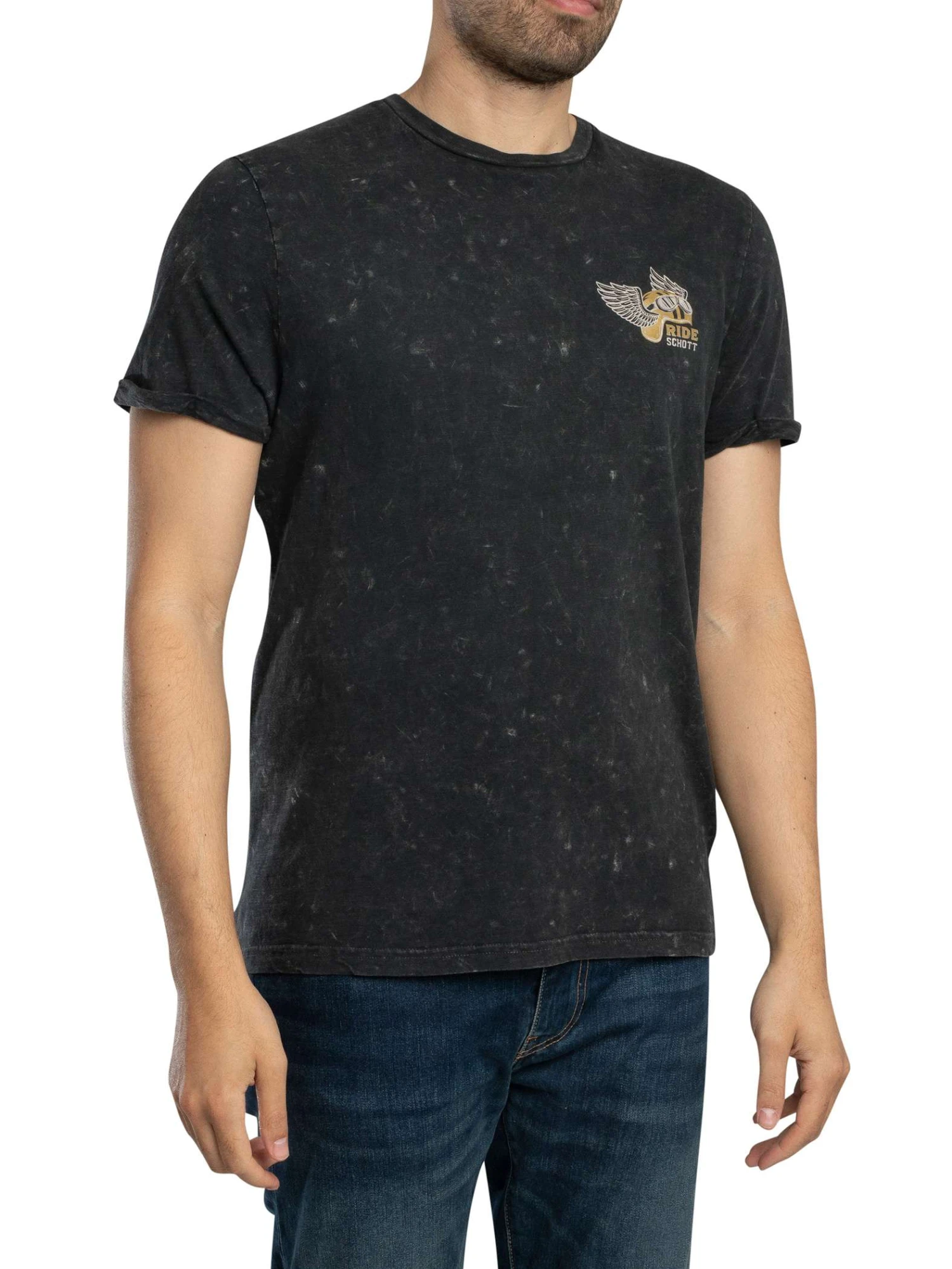 Schott Vintage Back Print T-Shirt - Black Schott Vintage Back Print T-Shirt - Black -Standout Store 56069b