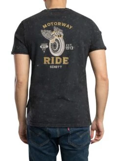 Schott Vintage Back Print T-Shirt - Black 4 Schott Vintage Back Print T-Shirt - Black -Standout Store 56069c