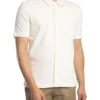 GANT Textured Short Sleeved Shirt - Cream -Standout Store 56100a