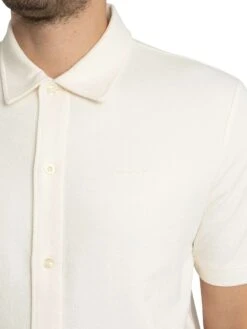 GANT Textured Short Sleeved Shirt - Cream -Standout Store 56100d