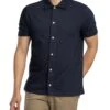 GANT Textured Short Sleeved Shirt - Evening Blue 2 GANT Textured Short Sleeved Shirt - Evening Blue -Standout Store 56101a