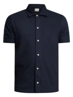 GANT Textured Short Sleeved Shirt - Evening Blue -Standout Store 56101f