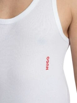 HUGO 2 Pack Longue Tank Tops - White -Standout Store 56102e