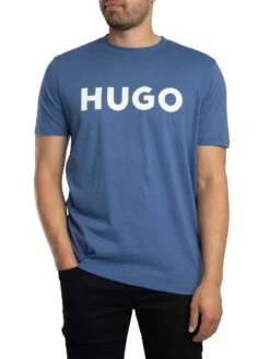 HUGO Dulivio Graphic T-Shirt - Medium Blue -Standout Store 56230b