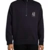 Armani Exchange Chest Logo 1/4 Zip Sweatshirt - Deep Navy -Standout Store 56335a