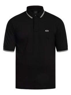 Armani Exchange Double Trim Logo Polo Shirt - Black 6 Armani Exchange Double Trim Logo Polo Shirt - Black -Standout Store 56337e