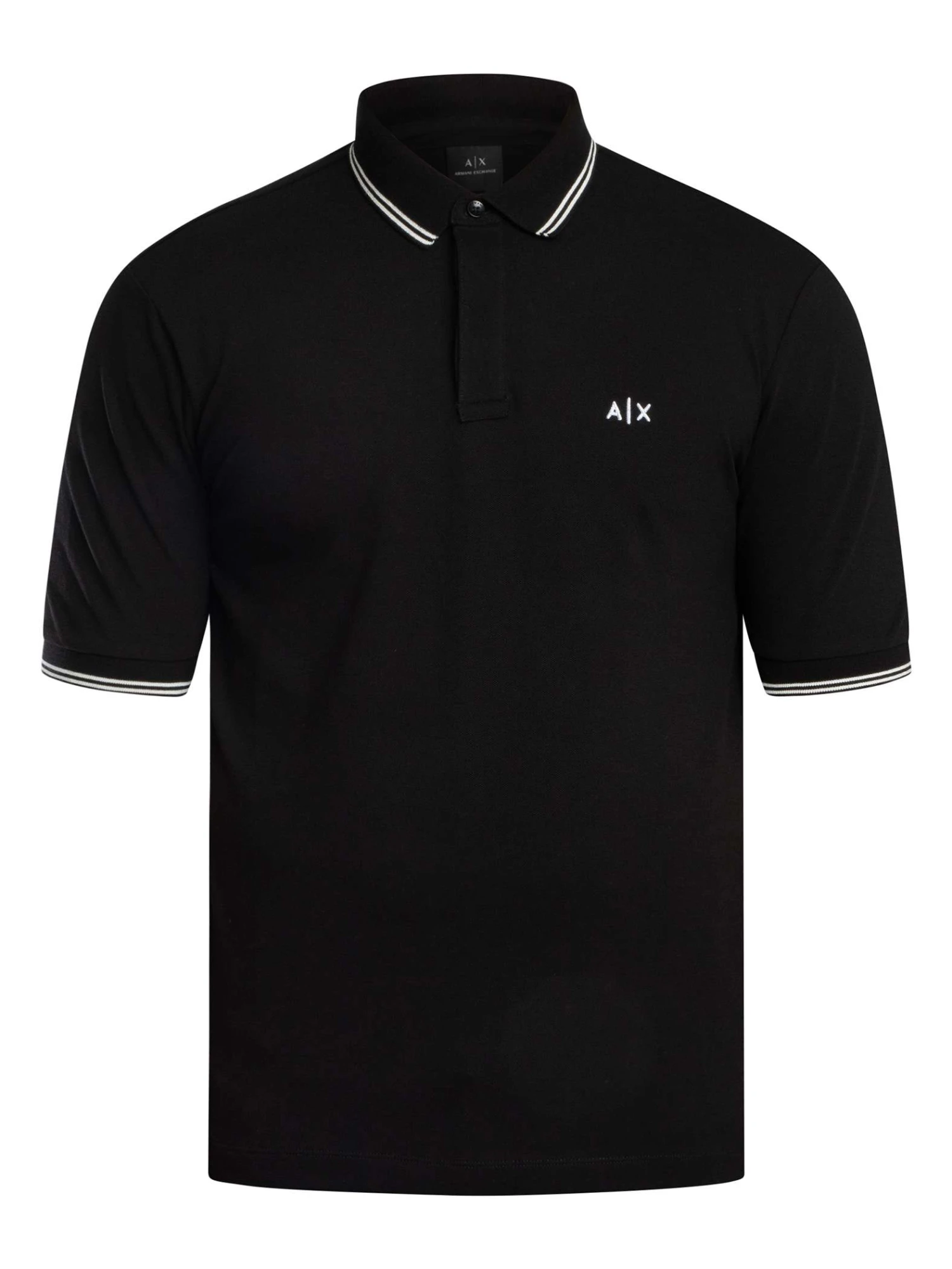 Armani Exchange Double Trim Logo Polo Shirt - Black Armani Exchange Double Trim Logo Polo Shirt - Black -Standout Store 56337e