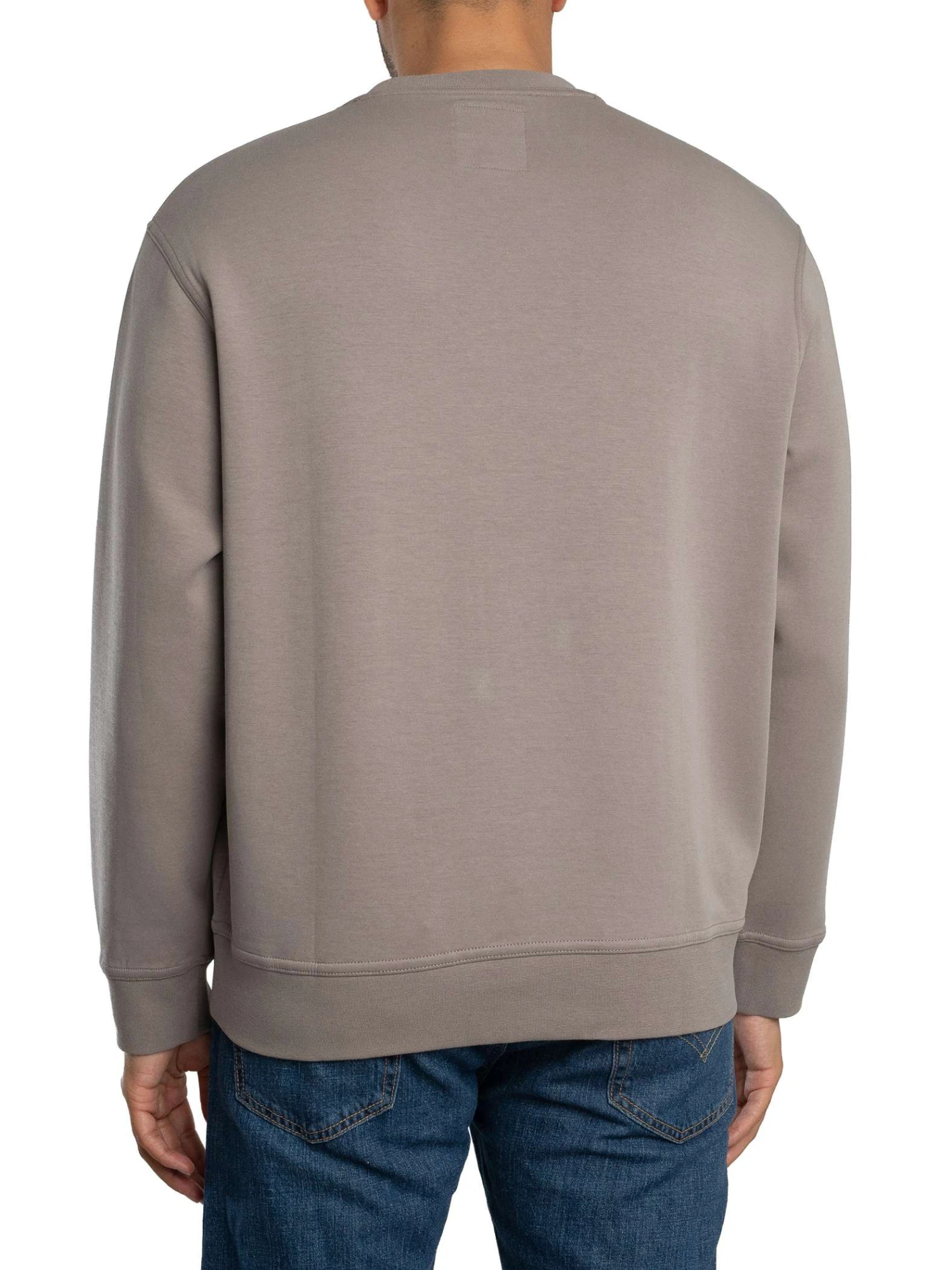 Armani Exchange Embroidered Centre Logo Sweatshirt - Driftwood Armani Exchange Embroidered Centre Logo Sweatshirt - Driftwood -Standout Store 56339c