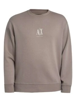 Armani Exchange Embroidered Centre Logo Sweatshirt - Driftwood 6 Armani Exchange Embroidered Centre Logo Sweatshirt - Driftwood -Standout Store 56339e