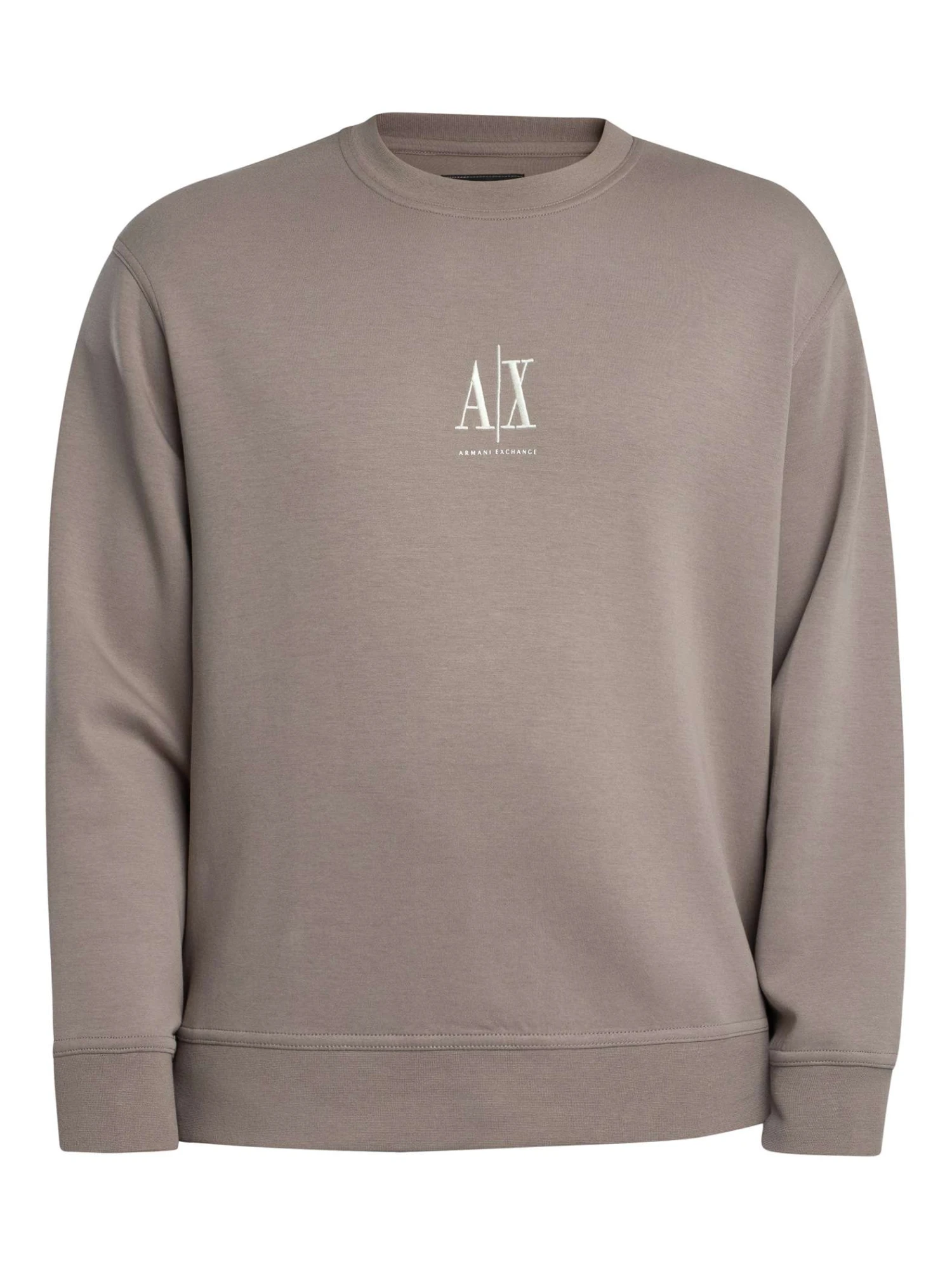 Armani Exchange Embroidered Centre Logo Sweatshirt - Driftwood Armani Exchange Embroidered Centre Logo Sweatshirt - Driftwood -Standout Store 56339e