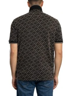 Armani Exchange Logo Pattern Polo Shirt - Black 4 Armani Exchange Logo Pattern Polo Shirt - Black -Standout Store 56346c