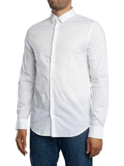 Armani Exchange Logo Woven Slim Shirt - White