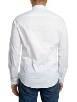 Armani Exchange Logo Woven Slim Shirt - White -Standout Store 56349c