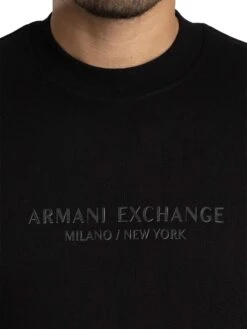 Armani Exchange Shadow Brand Sweatshirt - Black -Standout Store 56350d