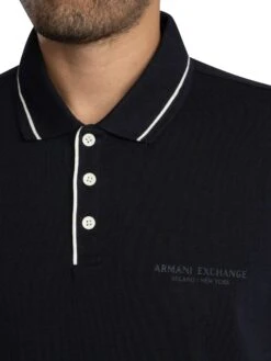 Armani Exchange Trim Logo Polo Shirt - Deep Navy 5 Armani Exchange Trim Logo Polo Shirt - Deep Navy -Standout Store 56351d
