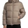 Armani Exchange Woven Down Hooded Jacket - Driftwood