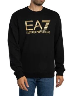 EA7 Train Big Logo Sweatshirt - Black/Gold