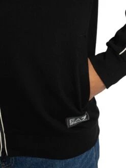 EA7 Train Logo Zip Hoodie - Black/White -Standout Store 56391d