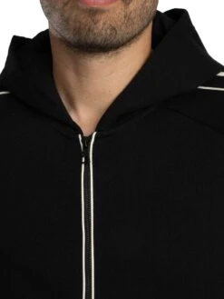 EA7 Train Logo Zip Hoodie - Black/White -Standout Store 56391e