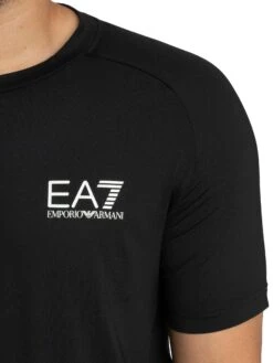 EA7 Ventus 7 Chest Logo T-Shirt - Black -Standout Store 56398d
