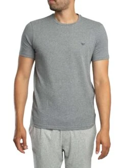 Emporio Armani 2 Pack Lounge Crew Neck Stretch T-Shirt - Grey/Blue -Standout Store 56404c