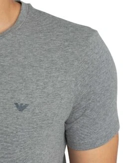 Emporio Armani 2 Pack Lounge Crew Neck Stretch T-Shirt - Grey/Blue -Standout Store 56404e