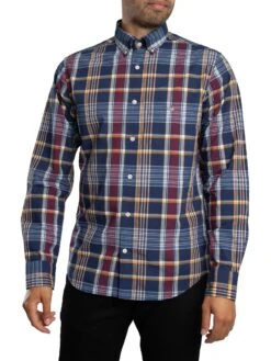 GANT Regular Classic Poplin Check Shirt - Persian Blue
