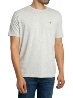 GANT Regular Shield T-Shirt - Cloud Grey Melange