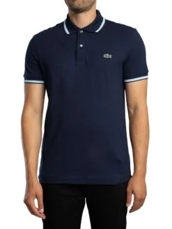 Lacoste Regular Fit Trim Accent Polo Shirt - Blue Marine