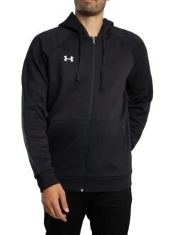 Under Armour Rival Logo Zip Hoodie - Black/White