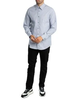 Armani Exchange Regular Logo Pattern Shirt - White Stripe 7 Armani Exchange Regular Logo Pattern Shirt - White Stripe -Standout Store 56530f