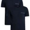Emporio Armani 2 Pack Stretch Cotton Lounge T-Shirts - Blue/Blue -Standout Store 56554a