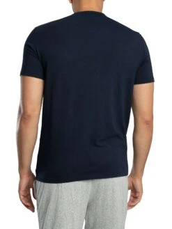 Emporio Armani 2 Pack Stretch Cotton Lounge T-Shirts - Blue/Blue -Standout Store 56554d