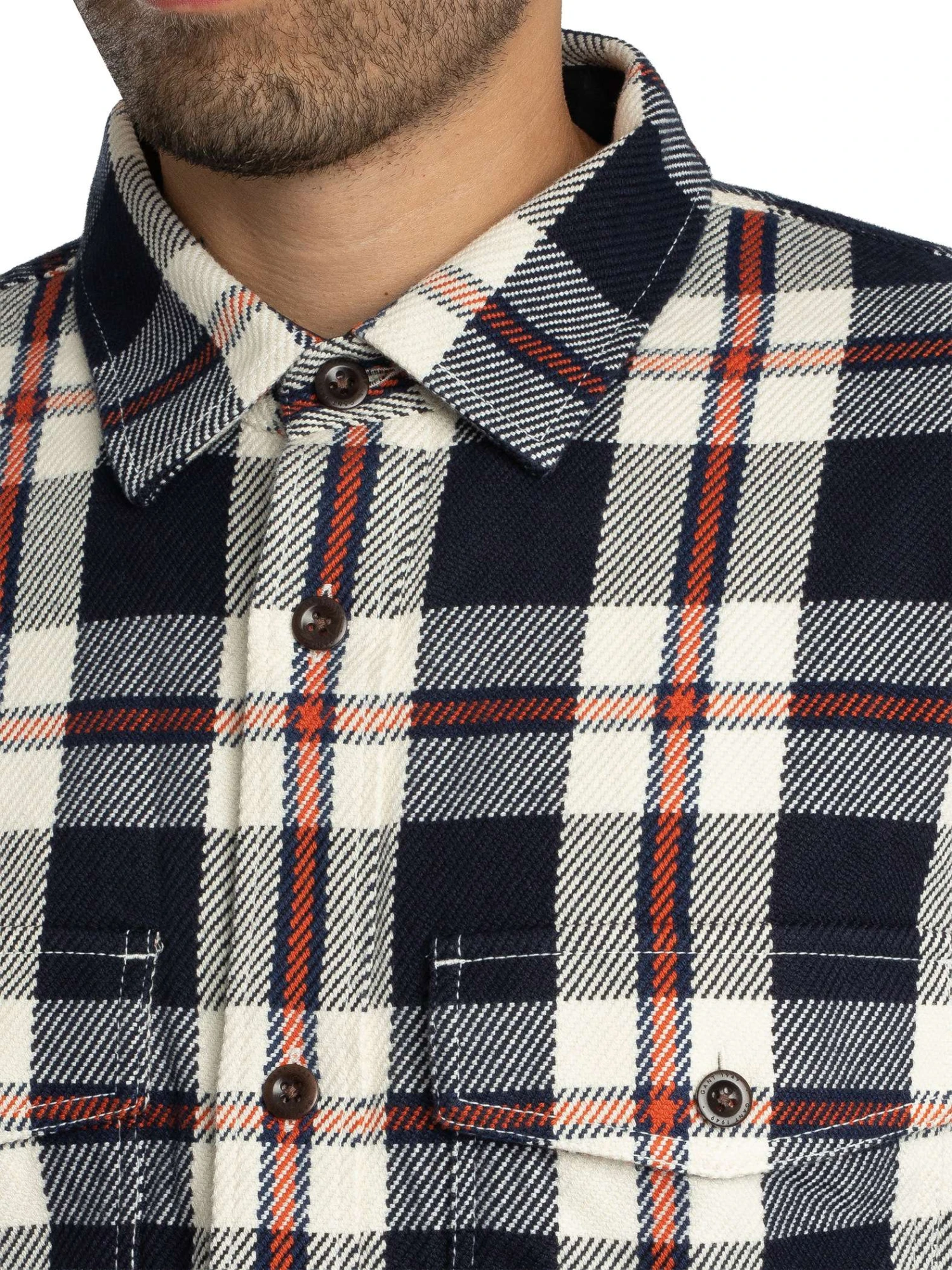 GANT Heavy Twill Check Overshirt - Evening Blue GANT Heavy Twill Check Overshirt - Evening Blue -Standout Store 56557f