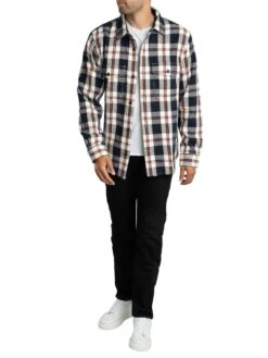 GANT Heavy Twill Check Overshirt - Evening Blue 8 GANT Heavy Twill Check Overshirt - Evening Blue -Standout Store 56557g