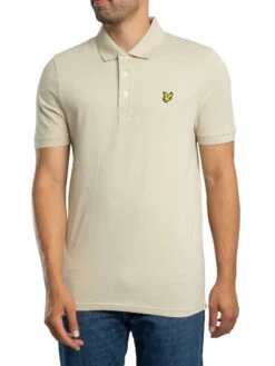 Lyle & Scott Logo Plain Polo Shirt - Grey Taupe