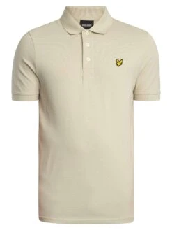 Lyle & Scott Logo Plain Polo Shirt - Grey Taupe -Standout Store 56563e
